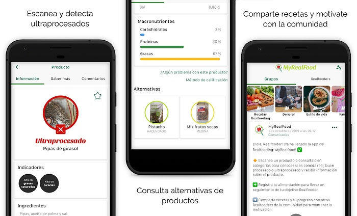 App de nutrición My Real Food